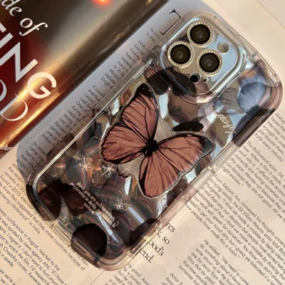 قاب Black Butterfly پروانه مشکی همراه با پاپ سوکت C3663